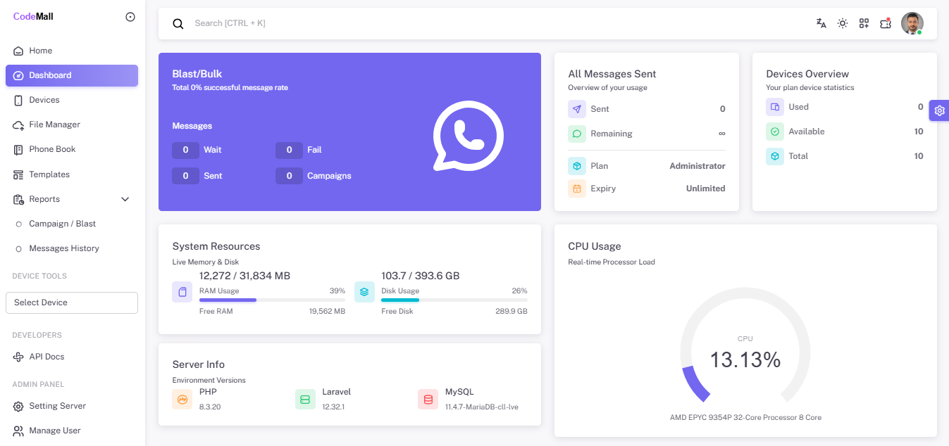 hero dashboard